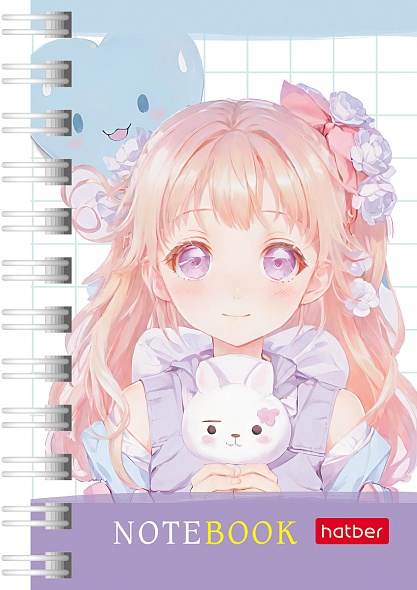 Notebook 40 sheets A7, grid on a spiral