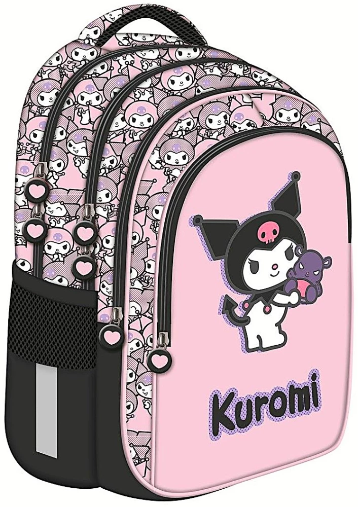 Kuromi Pink Backpack with Four Compartments