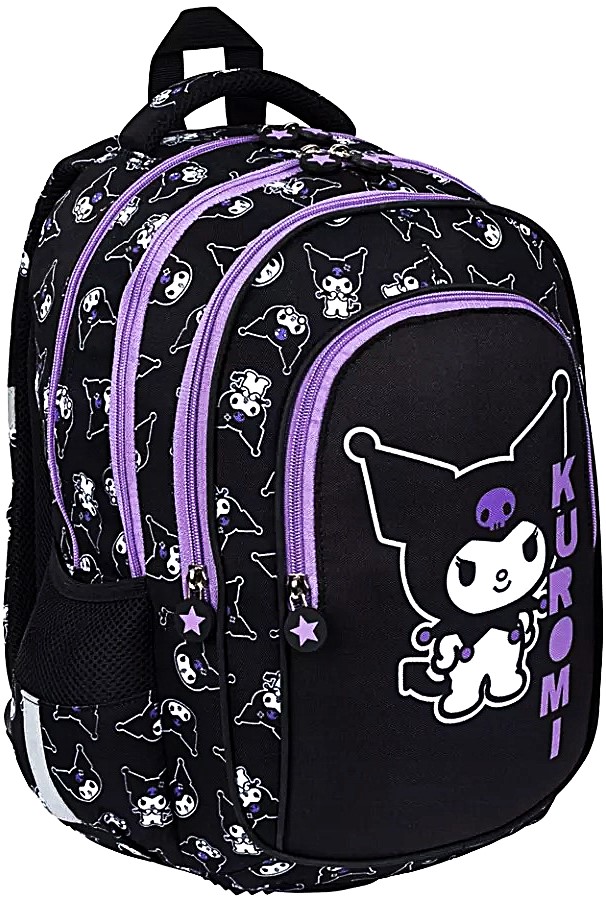 Rucksack mit vier Fächern Kuromi Schwarz