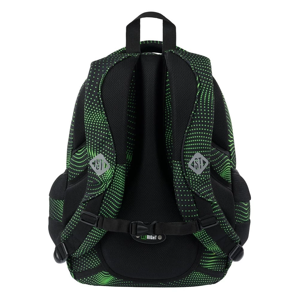 Backpack with Four Compartments Green Halftone