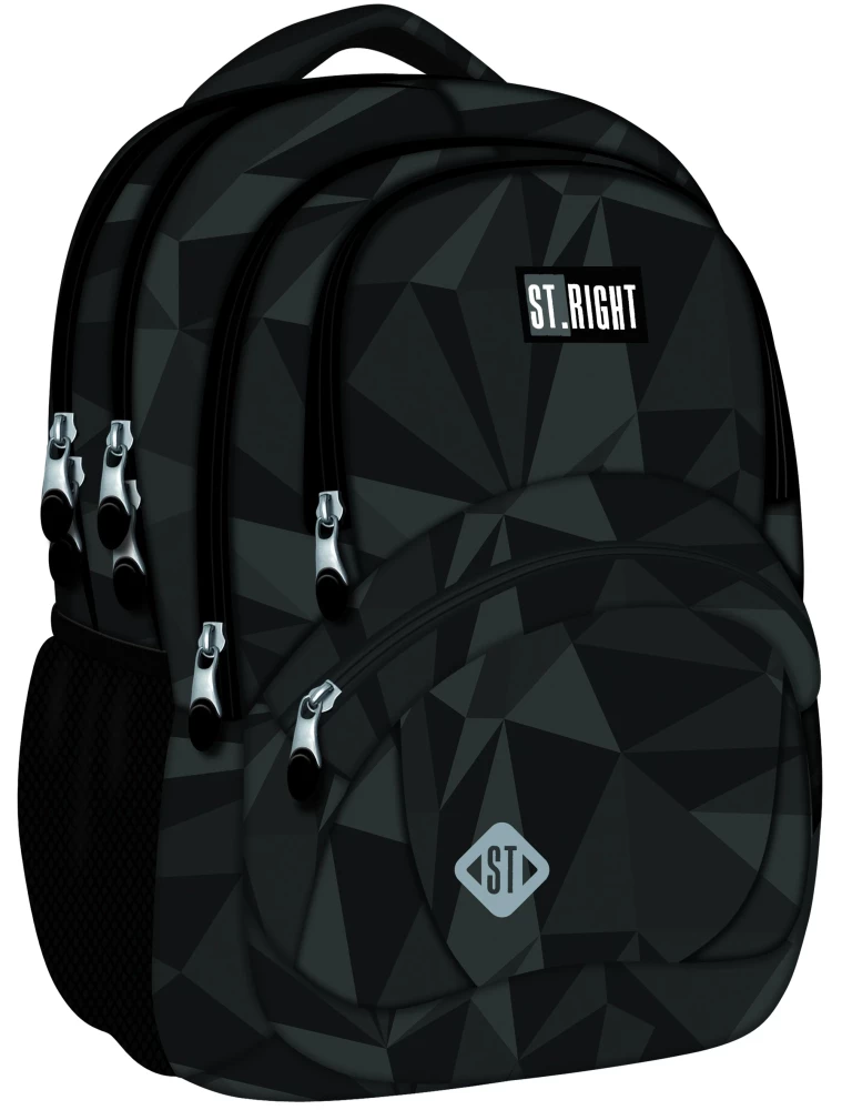Backpack with Four Compartments Geometric Grey