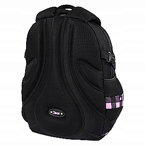 Backpack with Four Compartments Pink Checkered