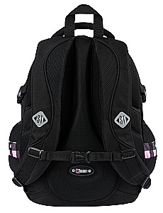 Backpack with Four Compartments Pink Checkered