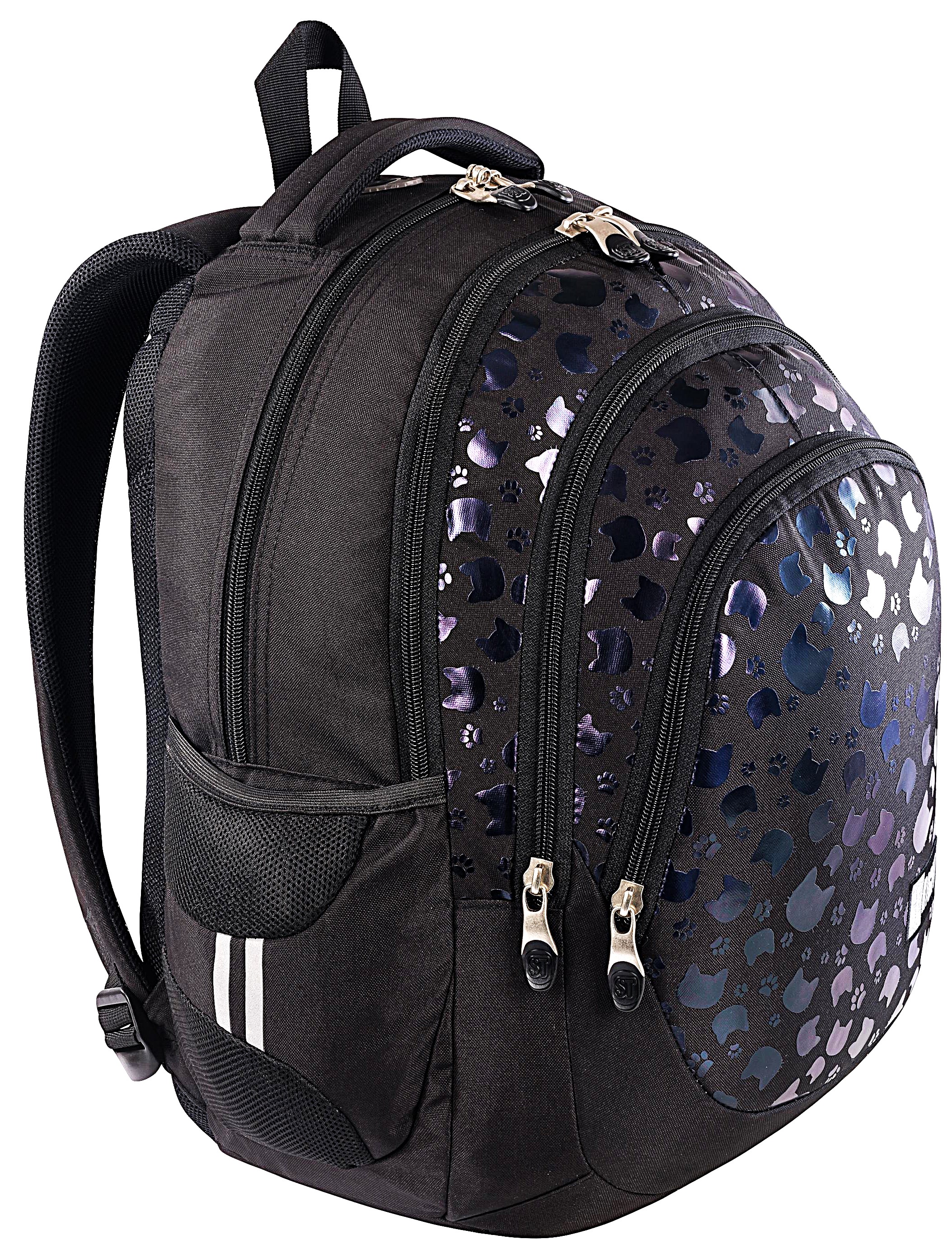 Rucksack mit vier Fächern Black Cats