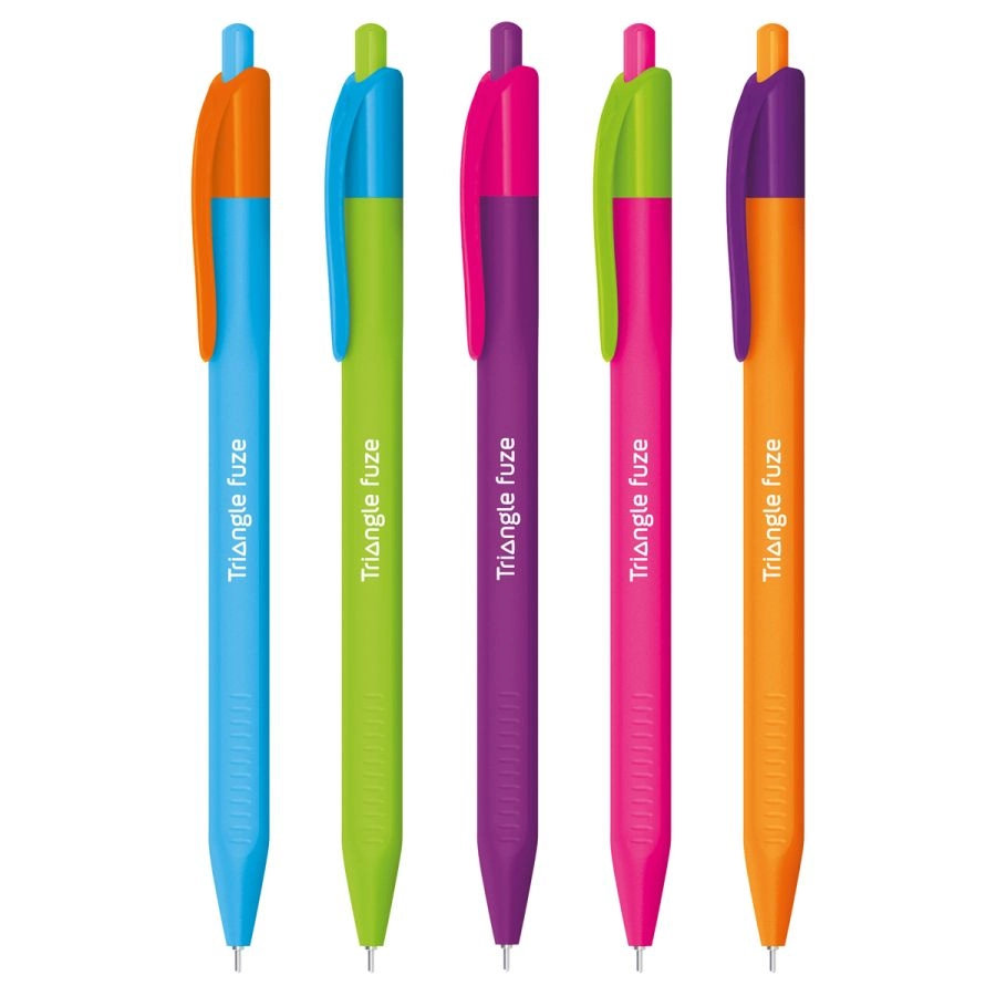 Шариковая ручка - Triangle Fuze, 0.7 мм, синяя, в ассортименте