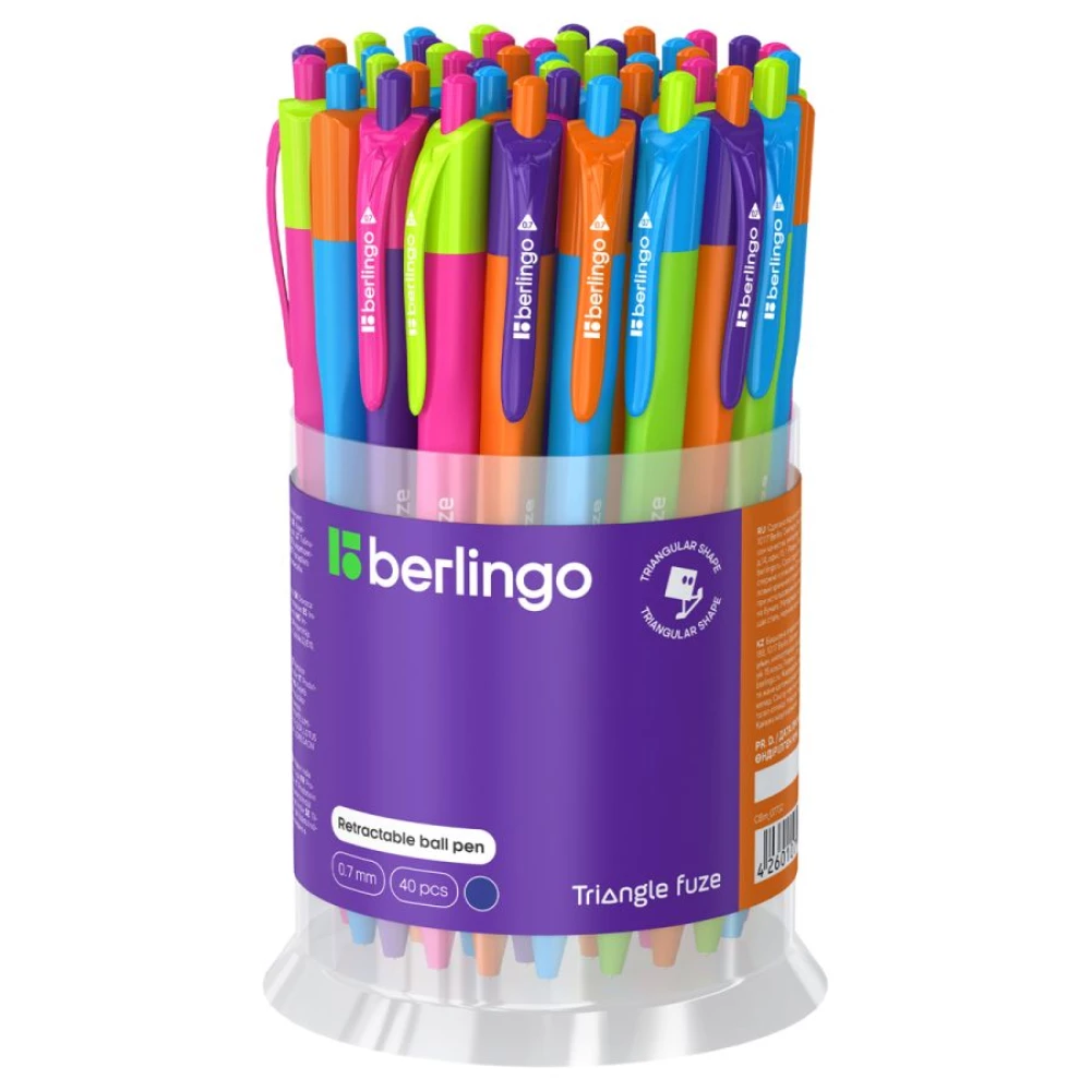 Ballpoint Pen - Triangle Fuze, 0.7 mm, blue, assorted