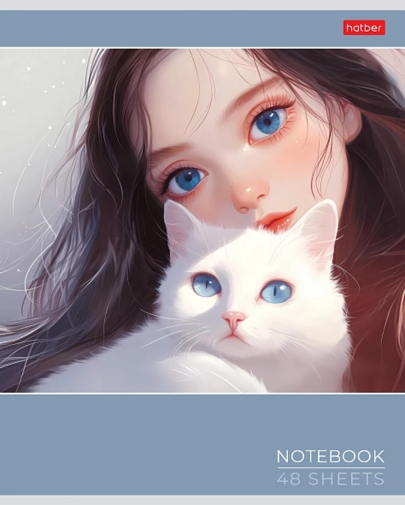 Notebook A5 - series: Cats and girls (squared)