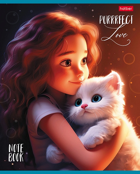 Notes A5 - seria: Dziewczynka i kotek (w kratkę)