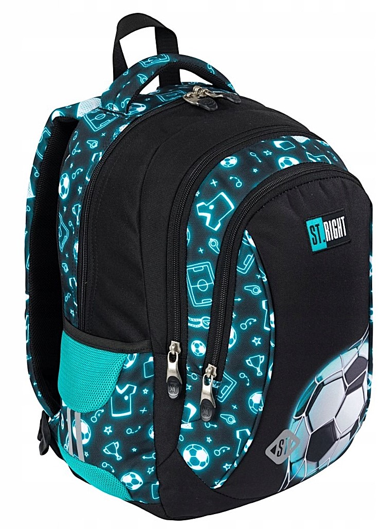 Rucksack mit drei Fächern Neon Fußball