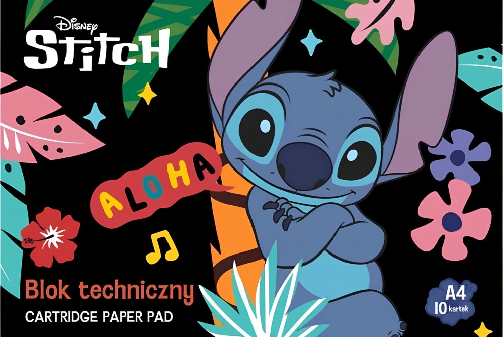 Zeichenblock - Stitch Aloha, A4, 10 Blätter