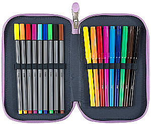 Pencil case ST.RIGHT Pink Butterflies (kolm korda, täidetud)