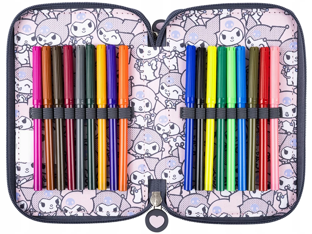 Pencil case - Kuromi Pink (kolmekordne, täidisega)