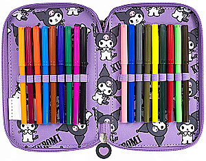 Pencil case - Kuromi Violet (triple, with filling)
