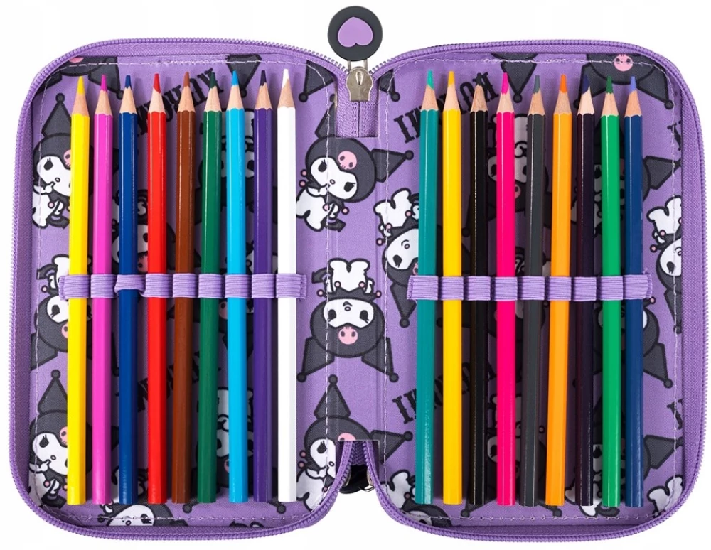 Pencil case - Kuromi Violet (triple, with filling)