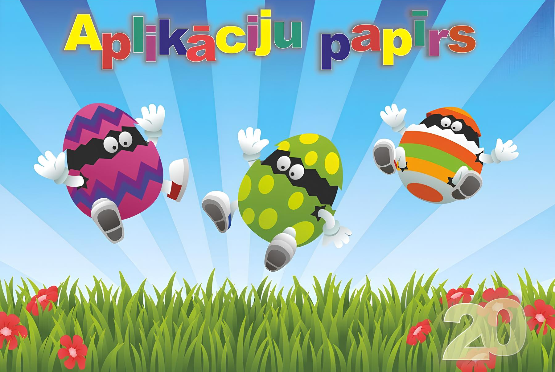 Krāsainā divpusējā papīrs, A4, 20 lapas