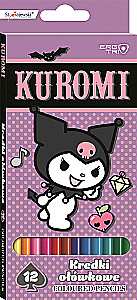 Trójkątne kolorowe kredki - Kuromi, 12 kolorów
