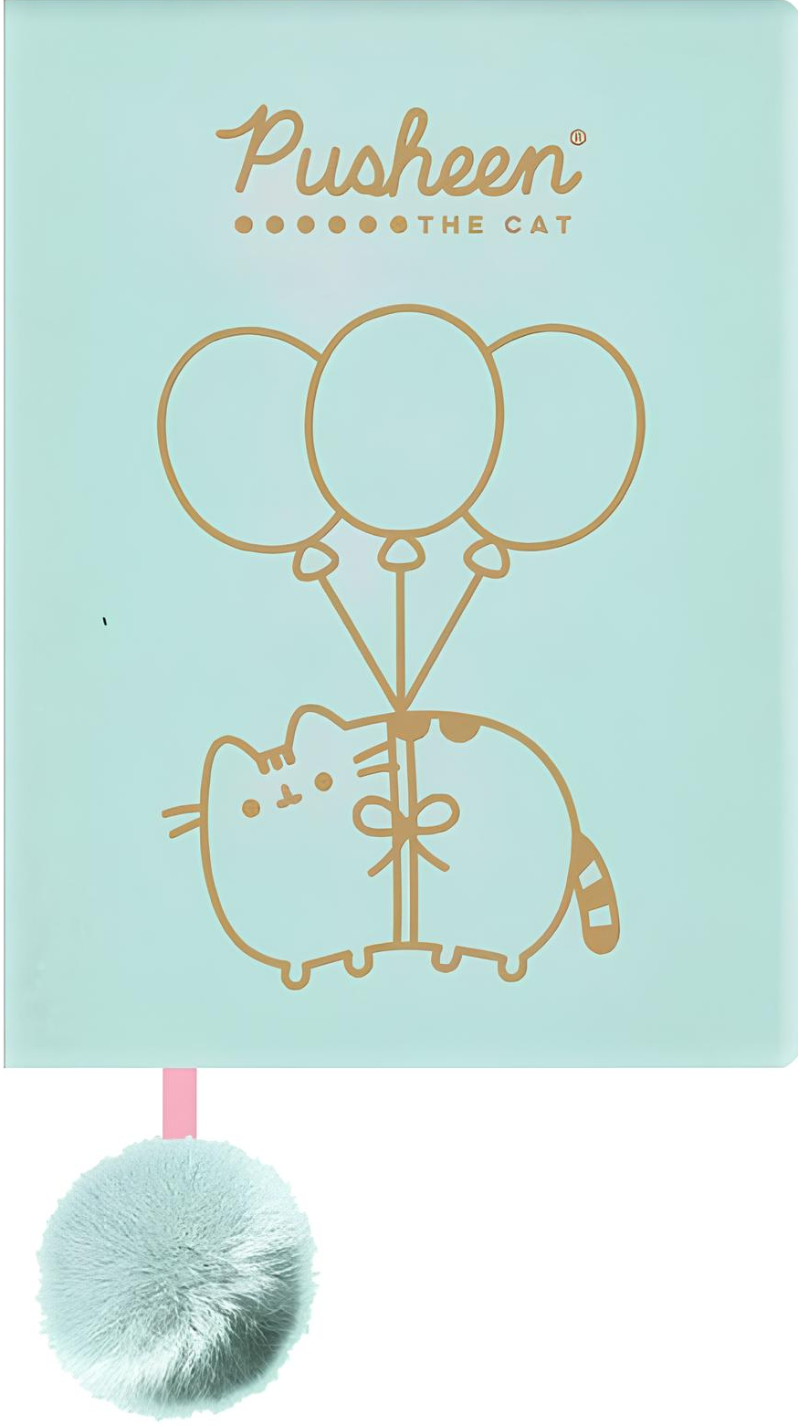 Пушистый блокнот с помоном - Pusheen the cat, А5, 96 листов, в линейку