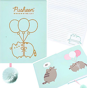 Пушистый блокнот с помоном - Pusheen the cat, А5, 96 листов, в линейку