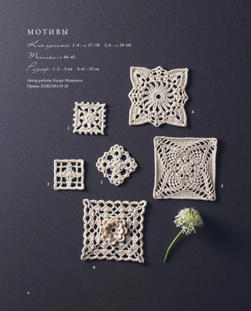 Japanese Lace Knitting. Square Coasters. A Complete Practical Guide to Crochet