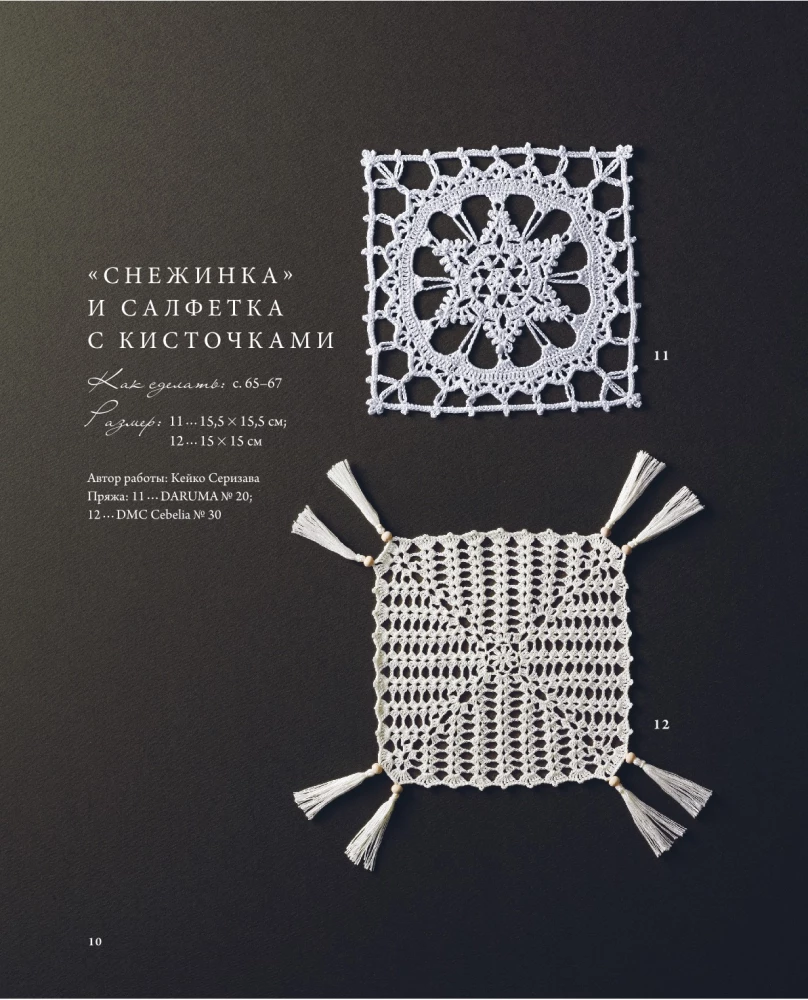 Japanese Lace Knitting. Square Coasters. A Complete Practical Guide to Crochet