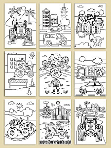 Maxi-Poster. Blauer Traktor