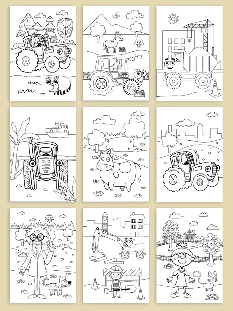 Maxi-Poster. Blauer Traktor