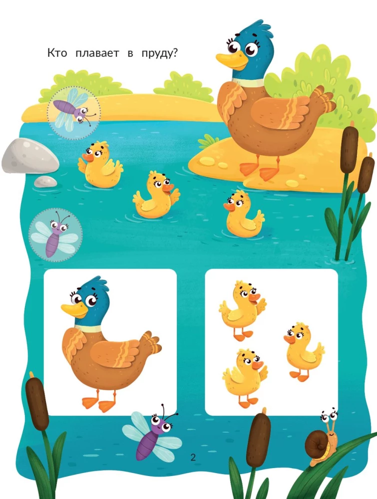 First tasks for little ones. Tests with stickers. Right - left, up - down