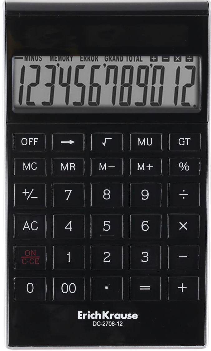 12-skaitmenų stalo kalkuliatorius - Classic (juodas)