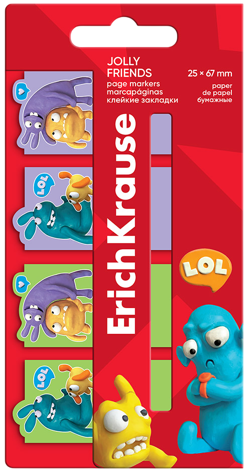 Sticky Paper Tabs - Jolly Friends (25x67mm)