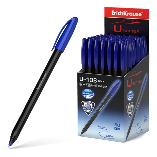 Šķērsgriezuma vienreizējā pildspalva Stick Black Edition, zila