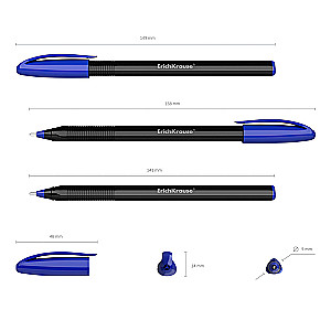 Šķērsgriezuma vienreizējā pildspalva Stick Black Edition, zila