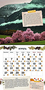 Calendar for 2026. Healing by Tibetan Medicine Recipes