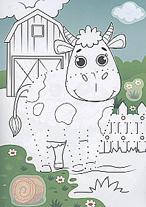 Malbuch. Von Punkt zu Punkt mit Aufklebern. Tiere