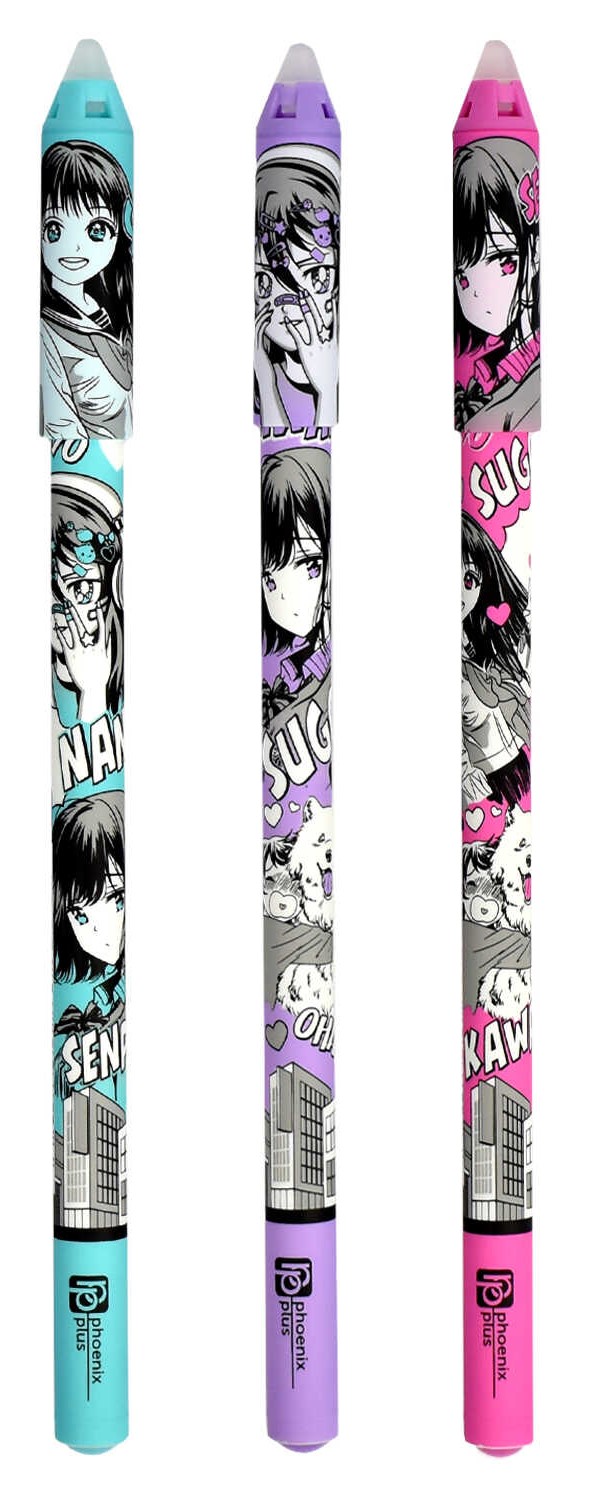 Ручка гелевая - Манга, синяя, в ассортименте