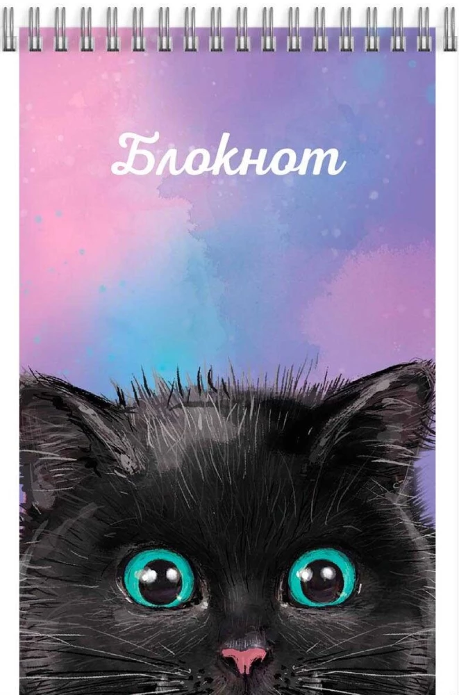 Notizbuch - Schwarze Katze, 40 Blätter, kariert