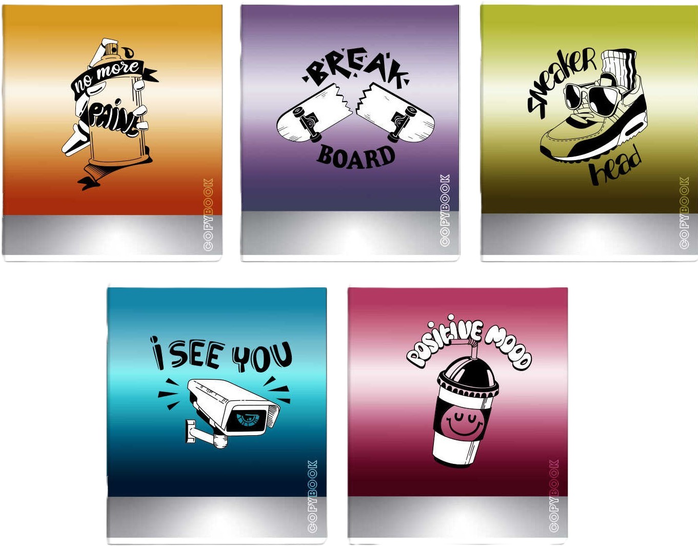 Notatnik - Detale uliczne, A5, 48 kart, kratka, w asortymencie