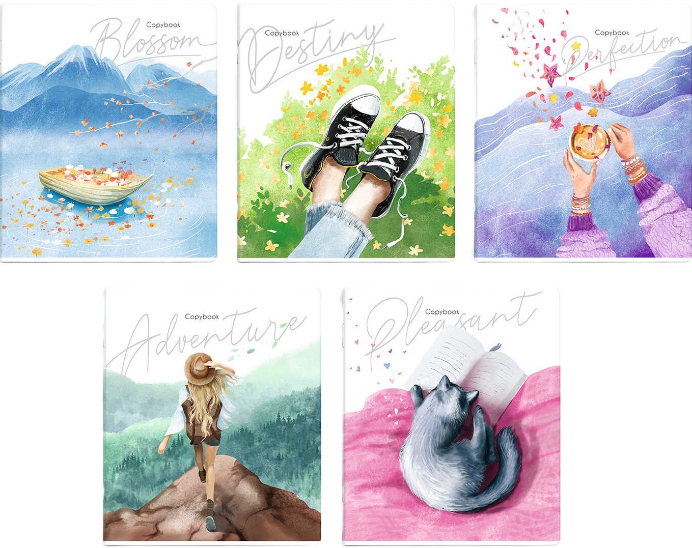 Notes - Ciepłe uczucia, A5, 96 stron, kratka, w asortymencie