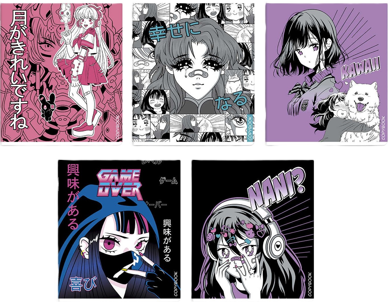 Notatnik - Manga, A5, 48 kartek, kratka, w asortymencie