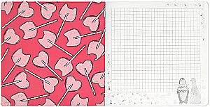 Notebook - Pink Lollipops, 40 sheets, grid