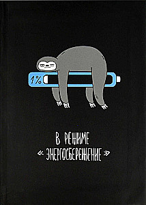 Notebook - Phrases with Character. Sloth, 96 sheets, grid