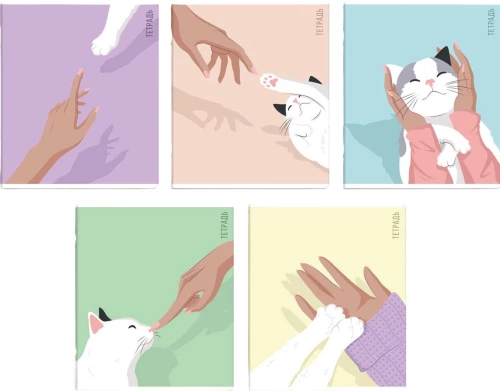 Notebook - Hands and Paws, A5, 48 sheets, graph paper, assorted