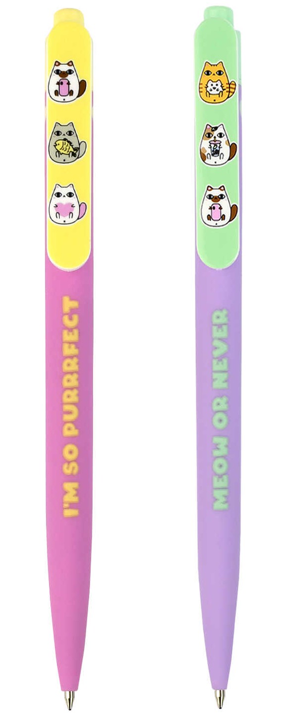 Ручка шариковая - Котики, синяя, в ассортименте