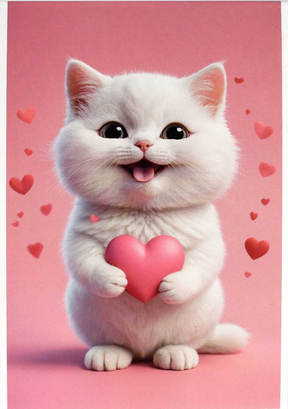 Notebook - Kitten with Heart, A6, 40 sheets, grid