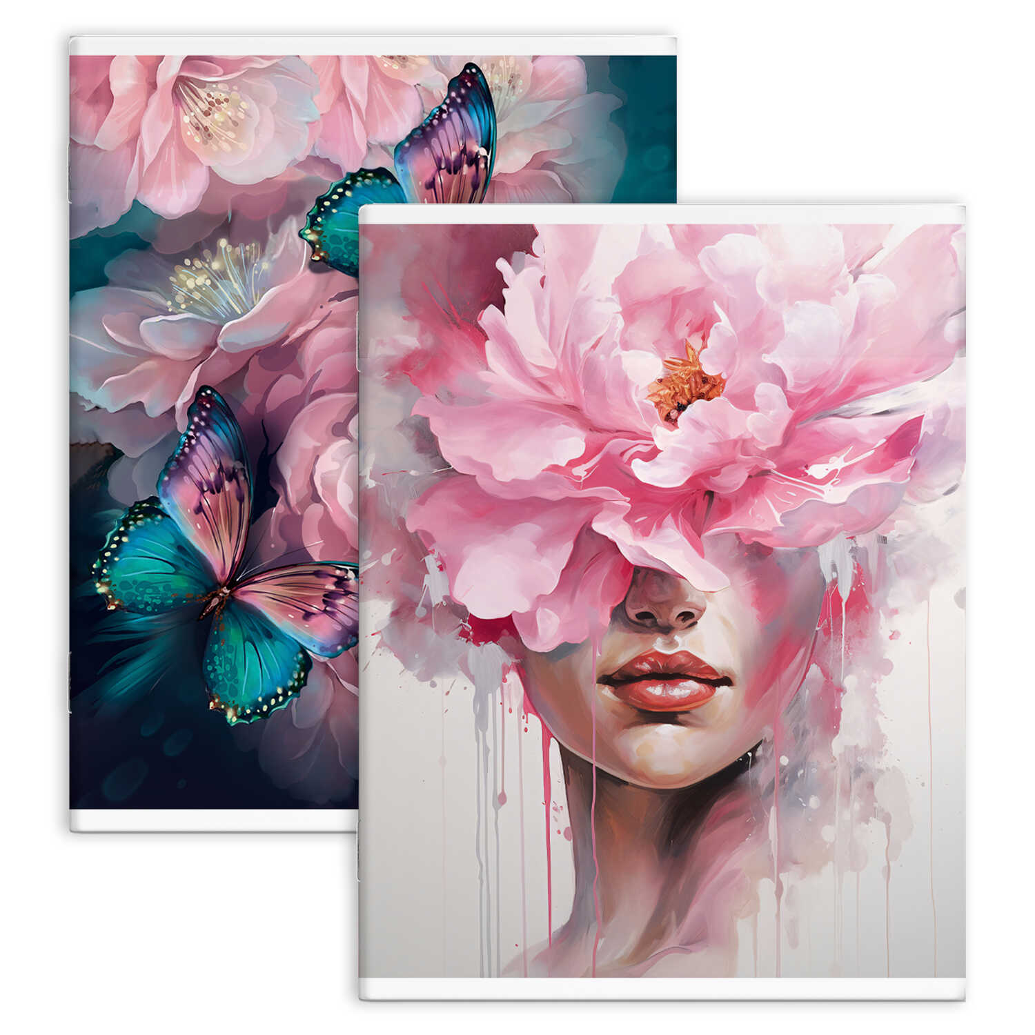 Тетрадь-перевертыш - Нежный цветок, А4, 80 листов, клетка