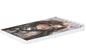 Notepad - Brunette with Cat, A7, 40 sheets, grid
