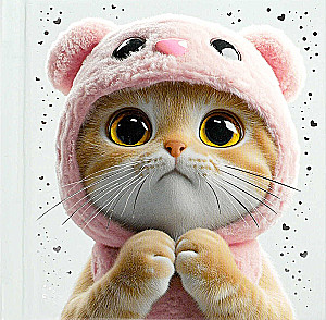 Notebook - Cat in a Hood, 48 sheets, grid