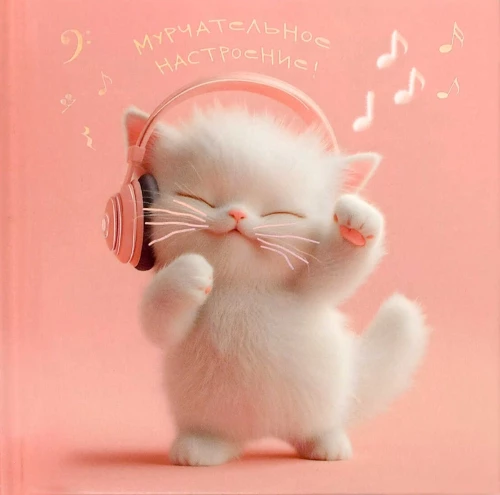 Notepad - Kitten-Music Lover, 48 sheets, grid