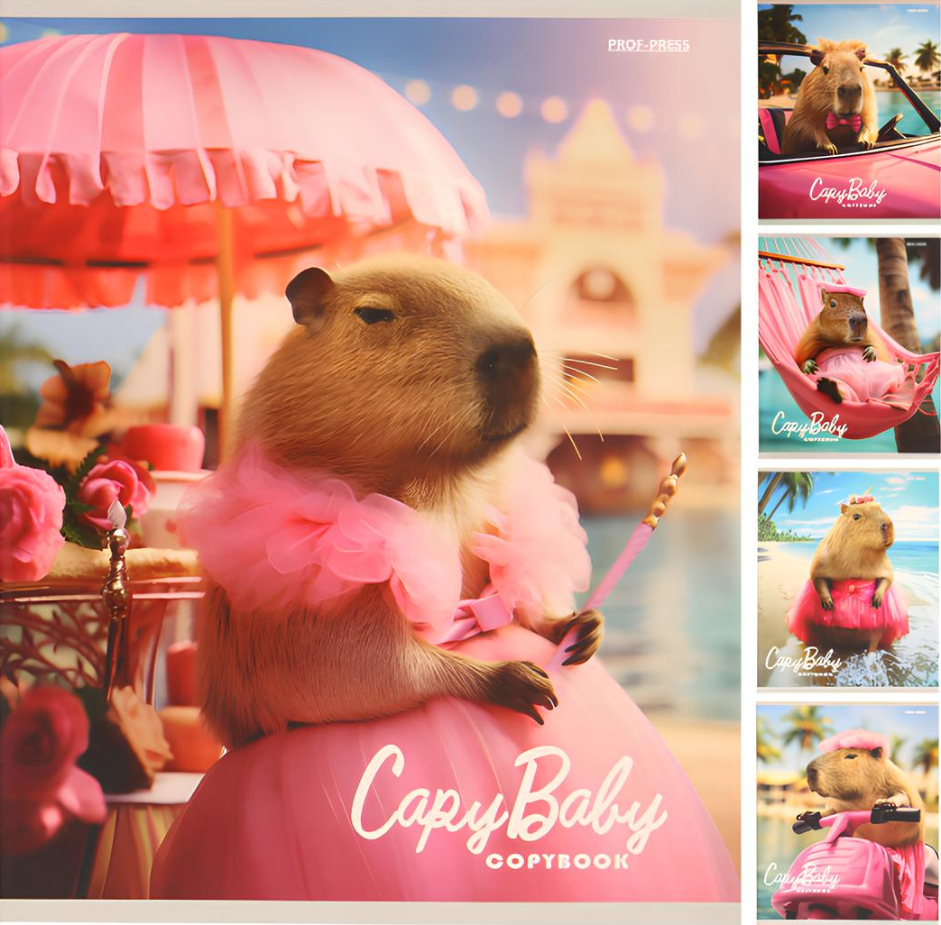 Burtnīca - Kapibara, A5, 48 lapas, rūtiņas, dažādībā