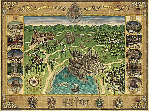 Puzzle of the Hogwarts Map. 1500 pieces