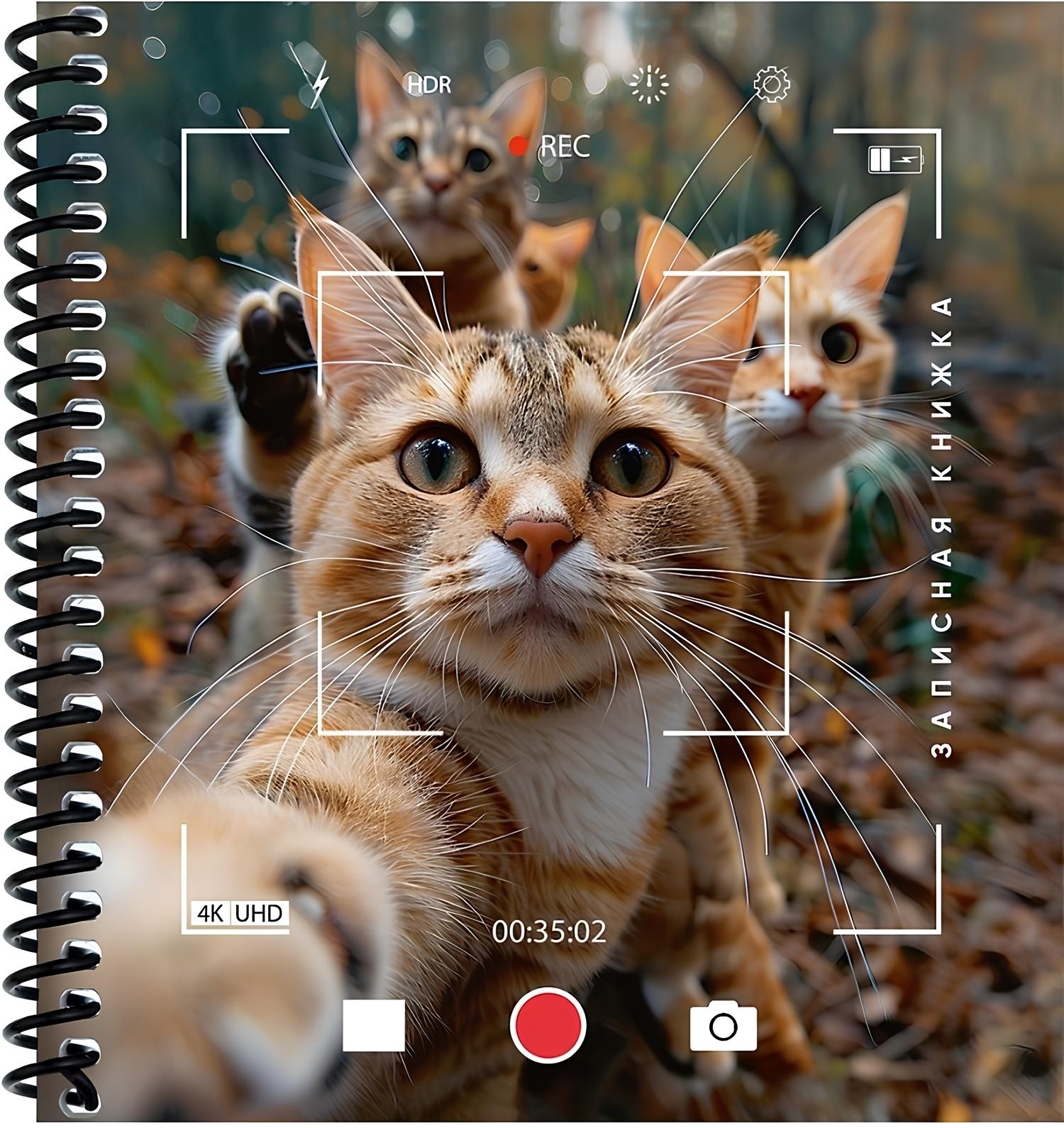 Notebook - Kittens in the Lens, A6, 80 sheets, grid